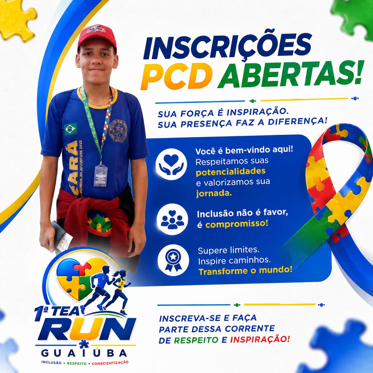 PCD INSCRIÇÕES ABERTAS  -  1ª TEA RUN GUAIÚBA