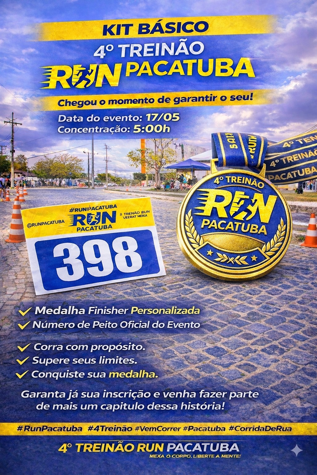 4• TREINÃO - KIT BASICO  DIA 17/05 AS 5:00 horas Manhã